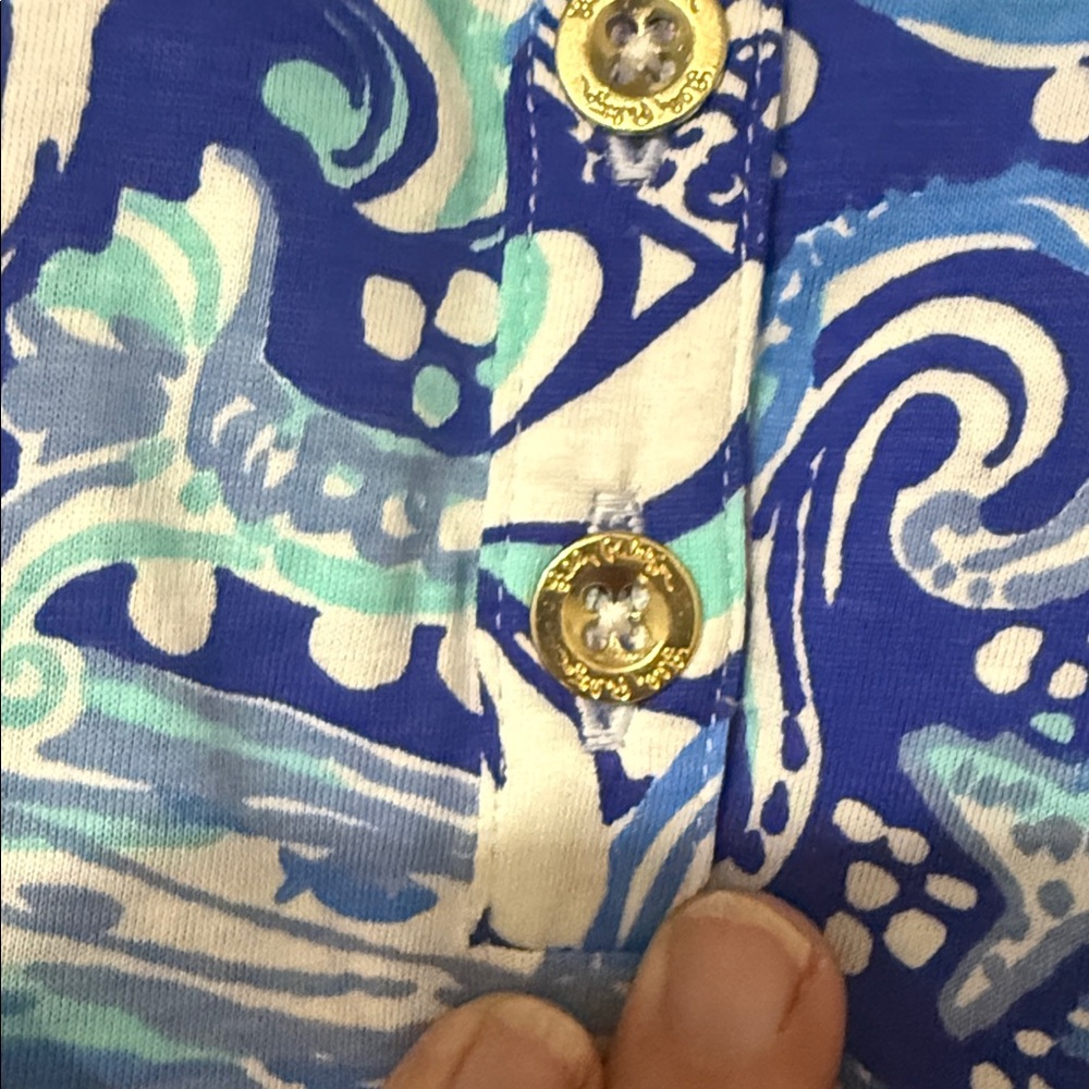 Lilly Pulitzer XL Blue & aqua Animal Print Tunic Top NEW Large 12 14 16 - Picture 3 of 11